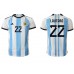 Billige Argentina Lautaro Martinez #22 Hjemmebane Fodboldtrøjer VM 2022 Kortærmet